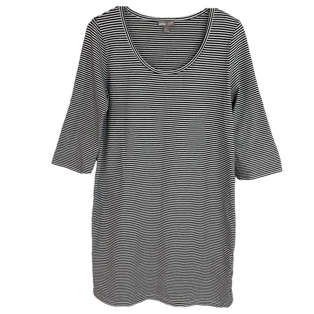 J. Jill Perfect Pima Striped Dress Medium